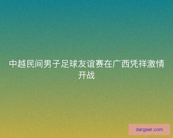 中越民间男子足球友谊赛在广西凭祥激情开战